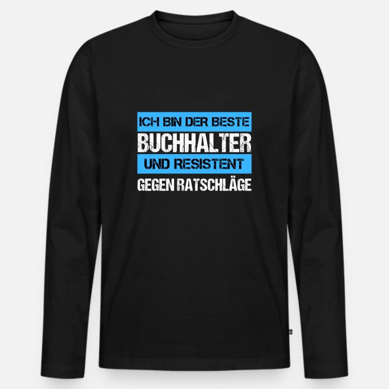 Resistenter Buchhalter - Männer Premium Bio Langarmshirt - Schwarz