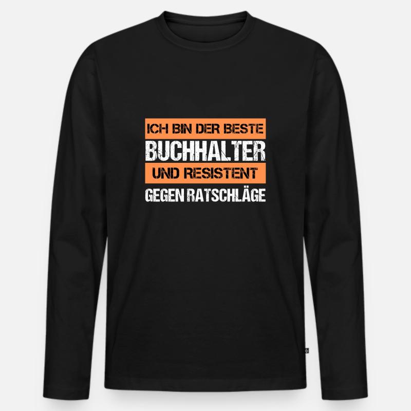 Resistenter Buchhalter - Männer Premium Bio Langarmshirt - Schwarz