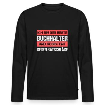 Resistenter Buchhalter - Männer Premium Bio Langarmshirt - Schwarz - Vorne - Nico (187cm)
