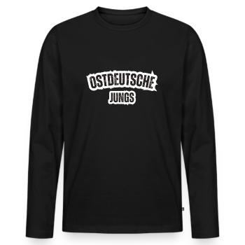 East German Boys - Men's Premium Organic Long Sleeve Shirt - black - Front - Nico (187cm)