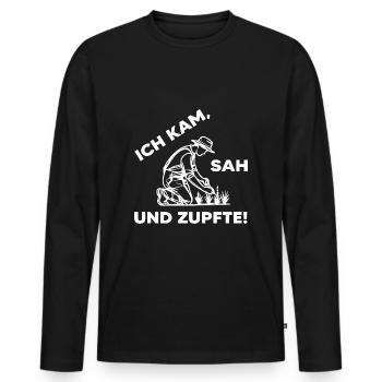 Jardinier Plantes Jardin Jardinage Horticulture - T-shirt manches longues Premium bio Homme - noir - Devant - Nico (187cm)