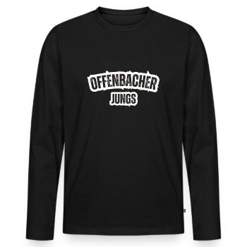 Offenbacher Jungs - Männer Premium Bio Langarmshirt - Schwarz - Vorne - Nico (187cm)