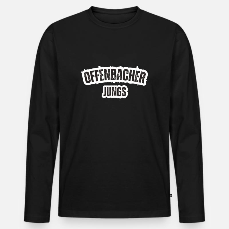Offenbacher Jungs - Männer Premium Bio Langarmshirt - Schwarz
