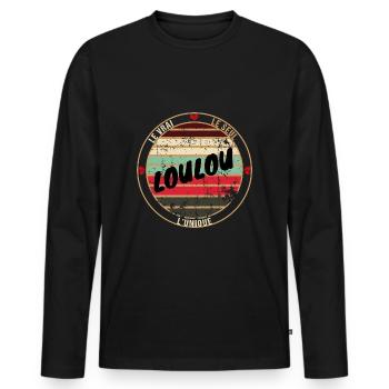 Le vrai le seul l'unique loulou - T-shirt manches longues Premium bio Homme - noir - Devant - Nico (187cm)