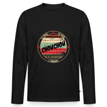 Le vrai le seul l'unique chouchou - T-shirt manches longues Premium bio Homme - noir - Devant - Nico (187cm)