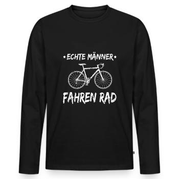 Rad Fahren Spruch Rennrad - Männer Premium Bio Langarmshirt - Schwarz - Vorne - Nico (187cm)