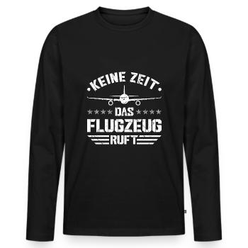 Fliegen Flugzeug Piloten Flieger - Männer Premium Bio Langarmshirt - Schwarz - Vorne - Nico (187cm)
