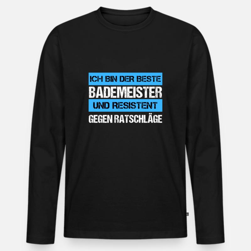 Resistenter Bademeister - Männer Premium Bio Langarmshirt - Schwarz