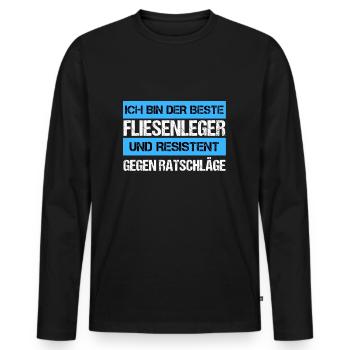 Carreleur résistant - T-shirt manches longues Premium bio Homme - noir - Devant - Nico (187cm)