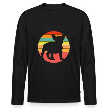 Frenchie Französische Bulldogge im Farbkreis - Männer Premium Bio Langarmshirt - Schwarz - Vorne - Nico (187cm)