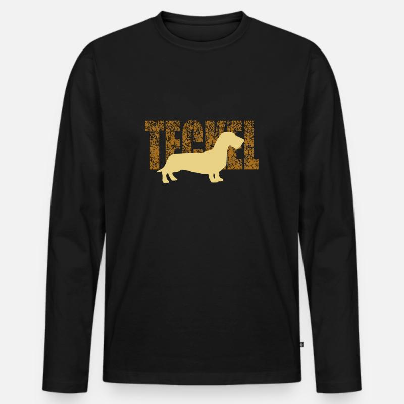 teckel - Männer Premium Bio Langarmshirt - Schwarz