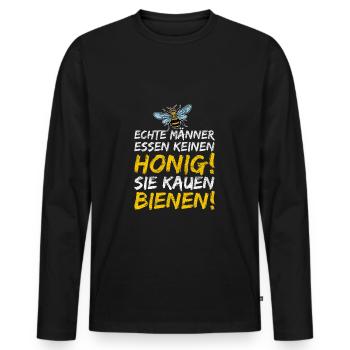Imker Bienenstock Imkerei Bienen Honig Spruch - Männer Premium Bio Langarmshirt - Schwarz - Vorne - Nico (187cm)