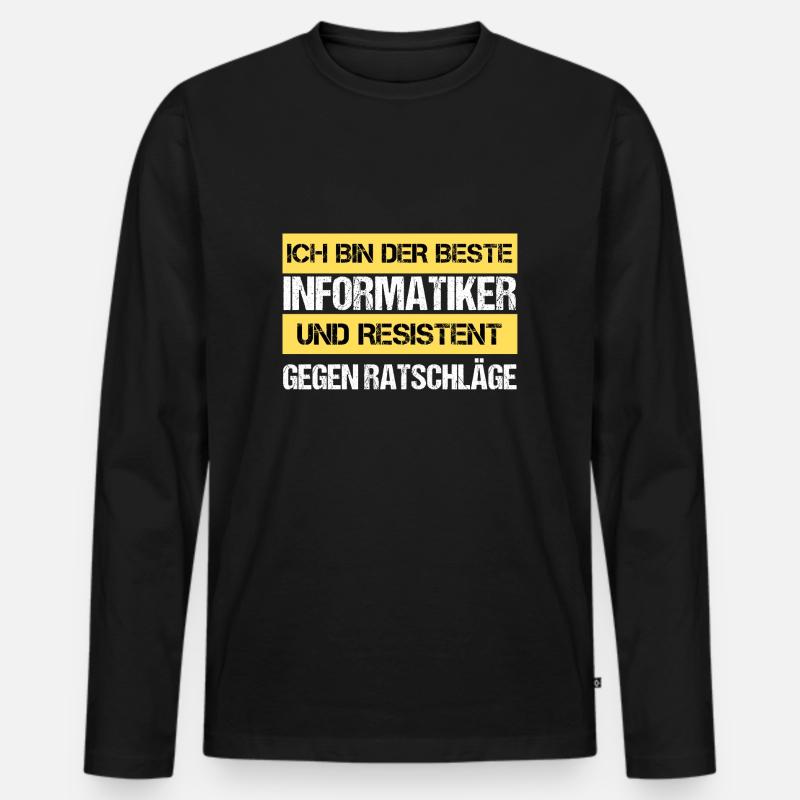 Resistenter Informatiker - Männer Premium Bio Langarmshirt - Schwarz