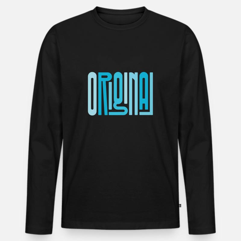 Original blau - Männer Premium Bio Langarmshirt - Schwarz