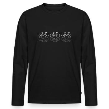Bikes in the shade - Men's Premium Organic Long Sleeve Shirt - black - Front - Nico (187cm)