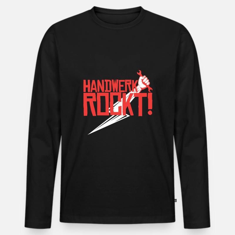 Handwerk rockt - Männer Premium Bio Langarmshirt - Schwarz