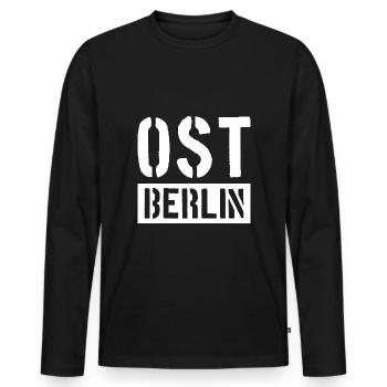OSTBERLIN BER OST BERLIN - Männer Premium Bio Langarmshirt - Schwarz - Vorne - Nico (187cm)