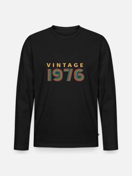 millésime 1976 - T-shirt manches longues Premium bio Homme - noir