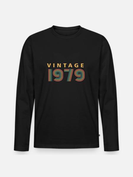 millésime 1979 - T-shirt manches longues Premium bio Homme - noir