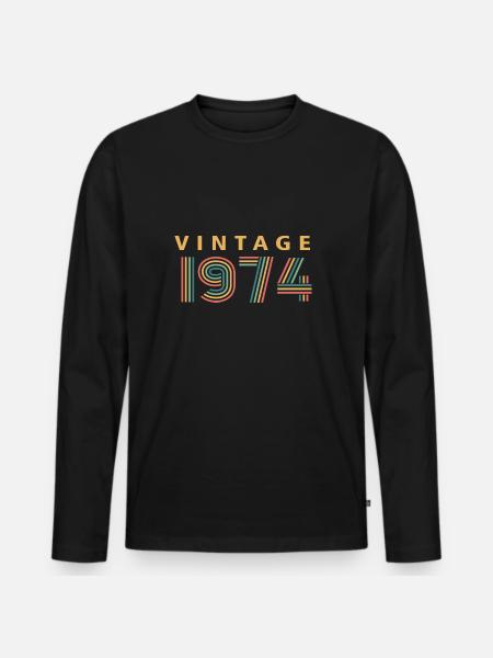 millésime 1974 - T-shirt manches longues Premium bio Homme - noir