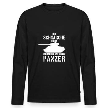 BUNDESWEHR SOLDAT PANZER BUND SOLDATEN - Männer Premium Bio Langarmshirt - Schwarz - Vorne - Nico (187cm)