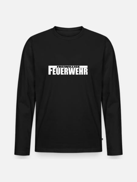Feuerwehr - Männer Premium Bio Langarmshirt - Schwarz