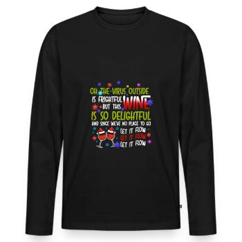 Christmas Wine Woman T Shirt - Männer Premium Bio Langarmshirt - Schwarz - Vorne - Nico (187cm)