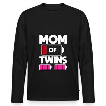 Mom of Twins Funny Mom Life - Men's Premium Organic Long Sleeve Shirt - black - Front - Nico (187cm)