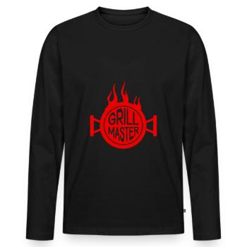 Grill Master Matching - Männer Premium Bio Langarmshirt - Schwarz - Vorne - Nico (187cm)