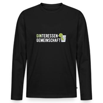 GINteressen Communauté Gin Amateurs - T-shirt manches longues Premium bio Homme - noir - Devant - Nico (187cm)