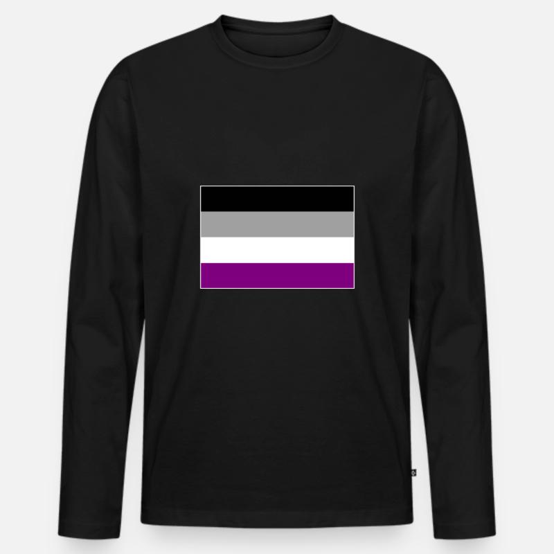 Asexuell Flagge - Männer Premium Bio Langarmshirt - Schwarz