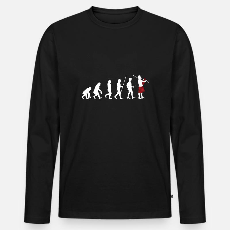 Instrument de cornemuse drôle d'évolution de cornemuse T-shirt manches longues Premium bio Homme