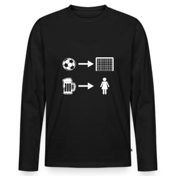 Funny football and beer sayings women - Men's Premium Organic Long Sleeve Shirt - black - Front - Nico (187cm)