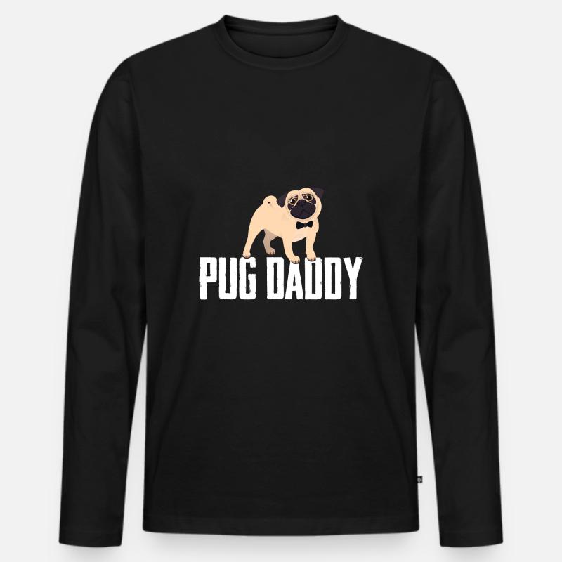Pug Daddy Gift - Männer Premium Bio Langarmshirt - Schwarz