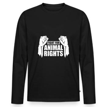 FIGHT FOR ANIMAL RIGHTS - Men's Premium Organic Long Sleeve Shirt - black - Front - Nico (187cm)