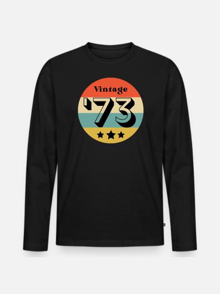 millésime 1973 - T-shirt manches longues Premium bio Homme - noir