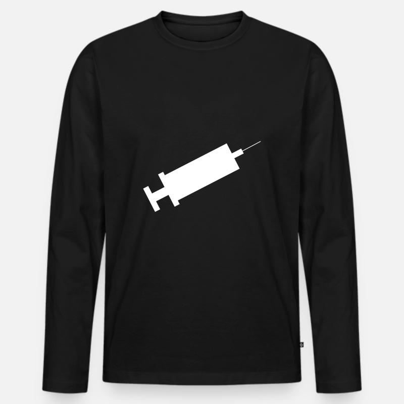 Spritze - Männer Premium Bio Langarmshirt - Schwarz