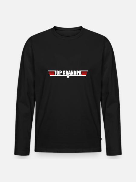 top grandpa - Men's Premium Organic Long Sleeve Shirt - black