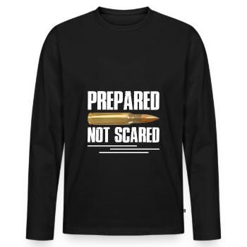 Prepared Not Scared Bullet Gun Lover Survivalist - Männer Premium Bio Langarmshirt - Schwarz - Vorne - Nico (187cm)