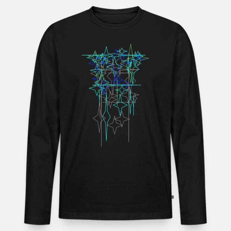 Futurismus Struktur - Männer Premium Bio Langarmshirt - Schwarz