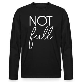 Notfall Spruch Schrift Spaß lustig - Männer Premium Bio Langarmshirt - Schwarz - Vorne - Nico (187cm)