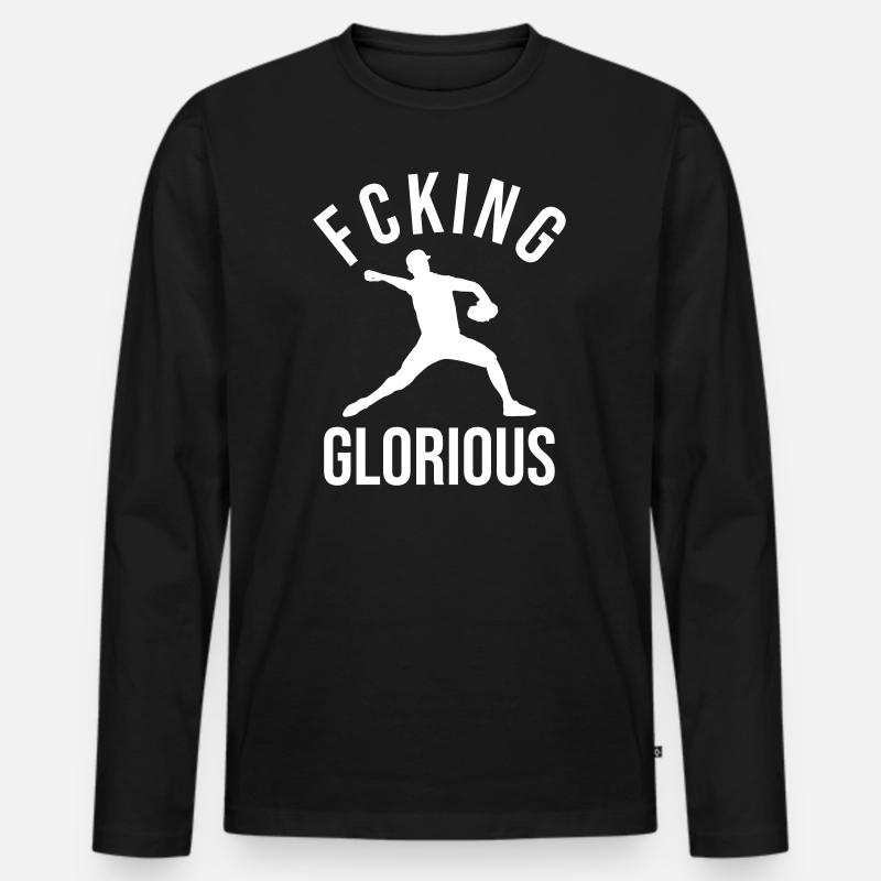 Cooler Baseballspieler - Männer Premium Bio Langarmshirt - Schwarz