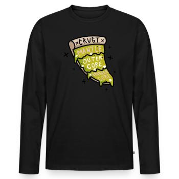 Pizza | Earth | Geology | Geologist | funny - Men's Premium Organic Long Sleeve Shirt - black - Front - Nico (187cm)