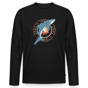 Requin-baleine hawaïen - T-shirt manches longues Premium bio Homme - noir - Devant - Nico (187cm)