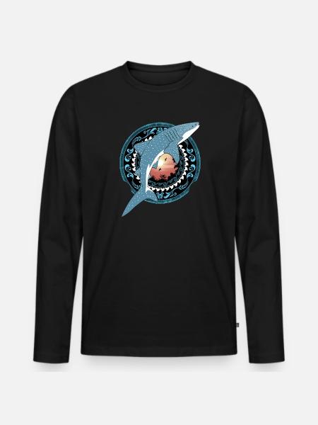 Whale Shark Hawaiian - Men's Premium Organic Long Sleeve Shirt - black