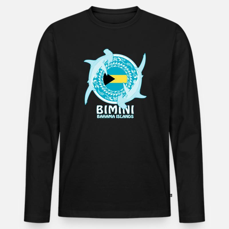 Bimini Hammerhai - Männer Premium Bio Langarmshirt - Schwarz