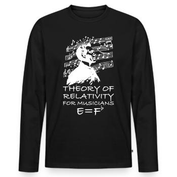 Theory of Relativity for Musicians | funny sayings - Men's Premium Organic Long Sleeve Shirt - black - Front - Nico (187cm)