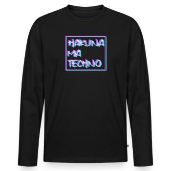 Hakuna Ma Techno Trippy EDM Festival Hardstyle Har - T-shirt manches longues Premium bio Homme - noir - Devant - Nico (187cm)