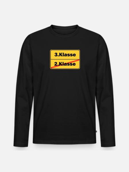 3.Klasse Schulkind Schule Grundschule - Männer Premium Bio Langarmshirt - Schwarz