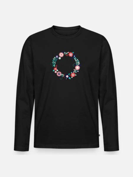 Create your own flower wreath - Men's Premium Organic Long Sleeve Shirt - black